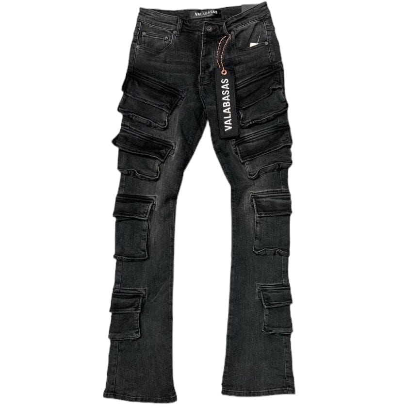 Valabasas "Pinnacle" Flared Stacked Denim (Black/Grey) VLBS4101623