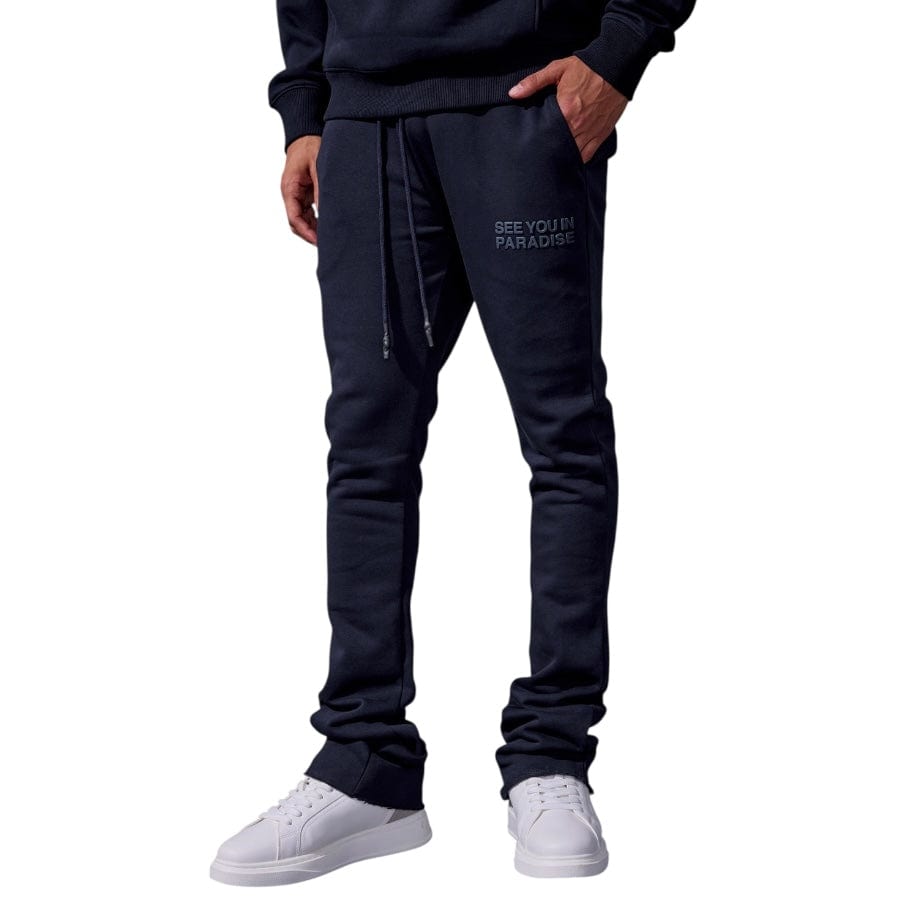 See You In Paradise Tonal Stacked Sweatpants (Navy) 8899L