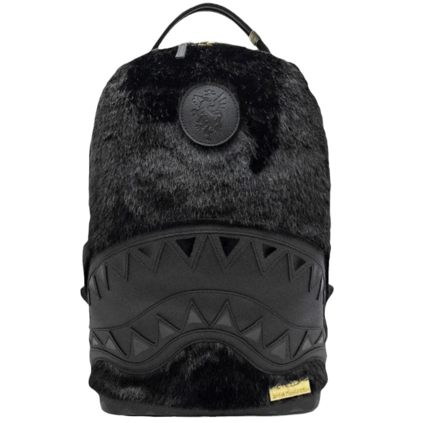 Sprayground Nissim Black DLXSF Faux Fur Backpack