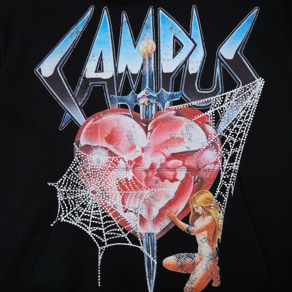 Campus Goods Broken Web Hoodie (Black) CG-H25-035