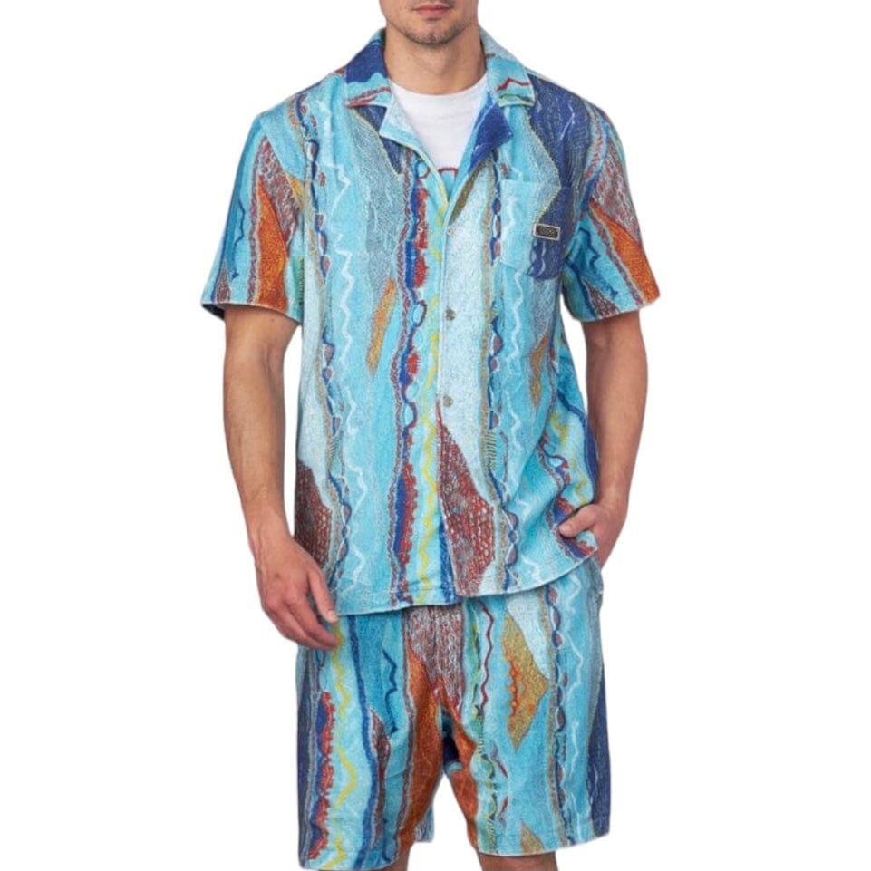 Coogi Oceanport Terry Short Sleeve Sleeved Shirt (Multi Brights) CG-KT-019