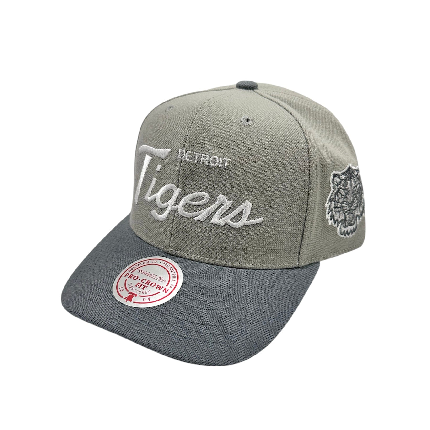 Mitchell & Ness MLB Detroit Tigers Thunderstorm Head Coach Snapback (Grey)