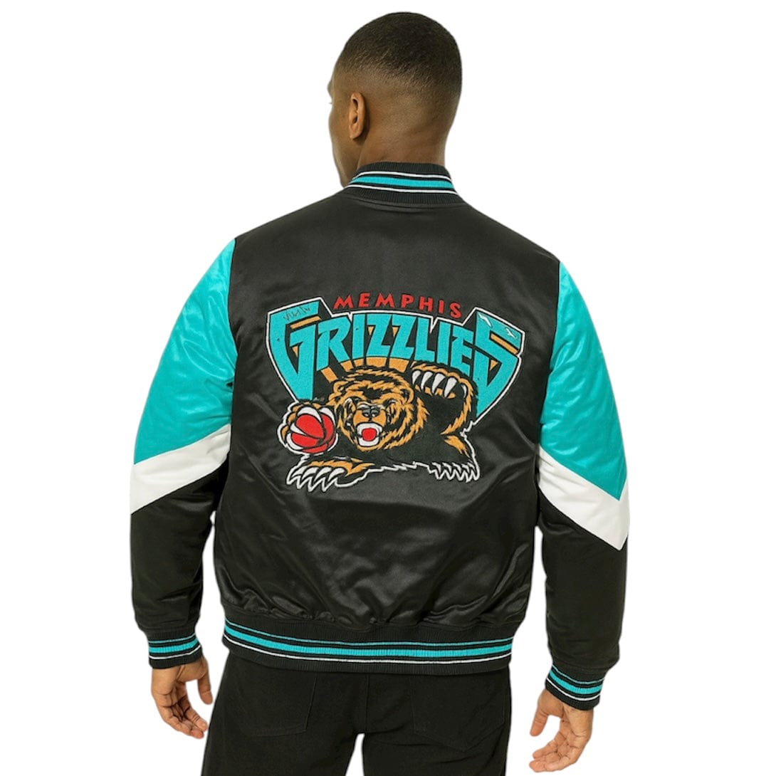 Mitchell & Ness Nba Memphis Grizzlies Throw It Back Heavyweight Jacket (Black)