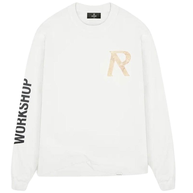 Represent Masking Tape Initial Long Sleeve T Shirt (Flat White) MLM4210-072