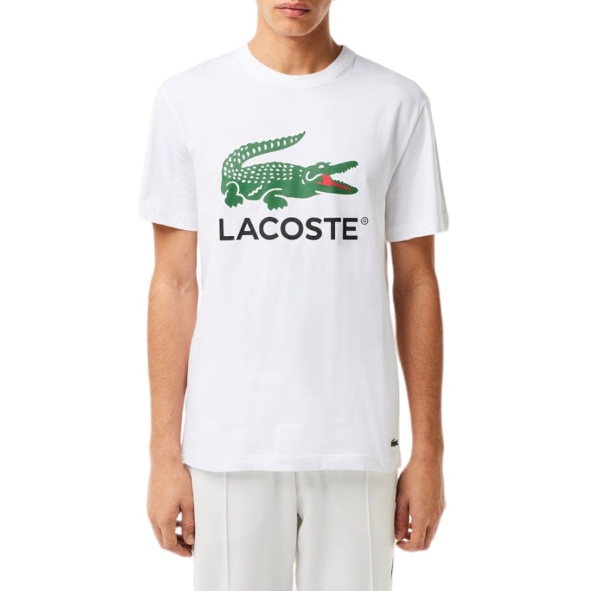 Lacoste Jersey Signature Print Tee (White) TH1285-51