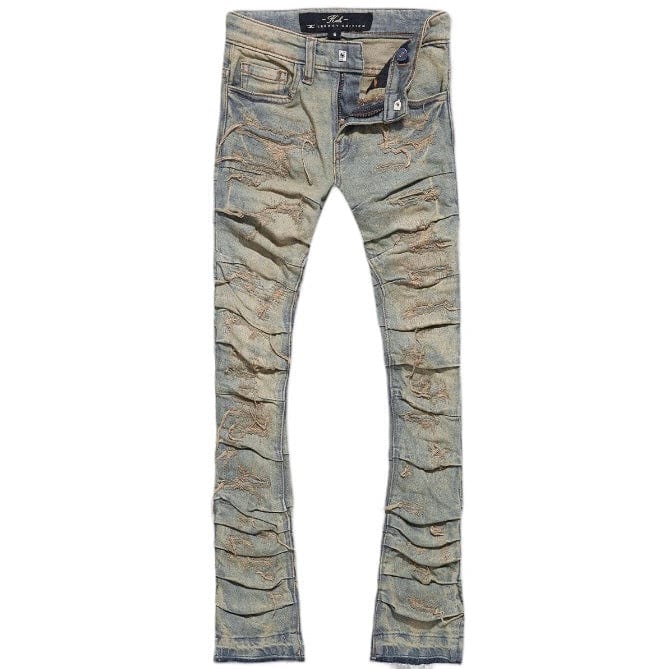 Kids Jordan Craig Stacked Ripple Effect Denim (Sunrise) JTF1157K