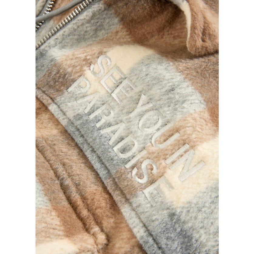 See You In Paradise Hooded Flannel Shacket (Khaki) 2568