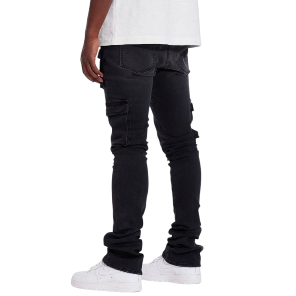 Crysp Jake Cargo Flare Denim Jean (Black) CRYSUM25-106