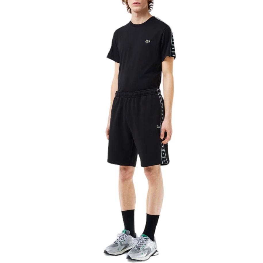 Lacoste Logo Stripe Fleece Shorts (Black) GH7397-51