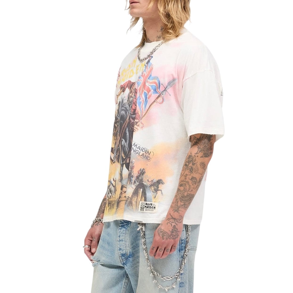 Represent X Iron Maiden Steed T Shirt (Flat White)