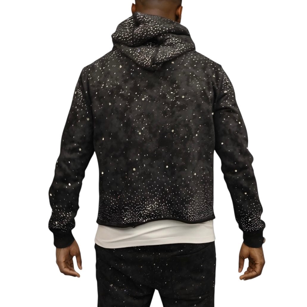 BKYS Stone Rivet Hoodie & Stacked Pants Set (Black)