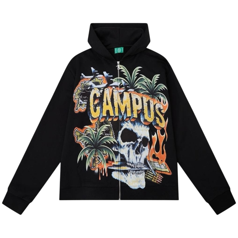 Campus Goods Peacekeeper Zip Up Hoodie (Black) CG-H25-043