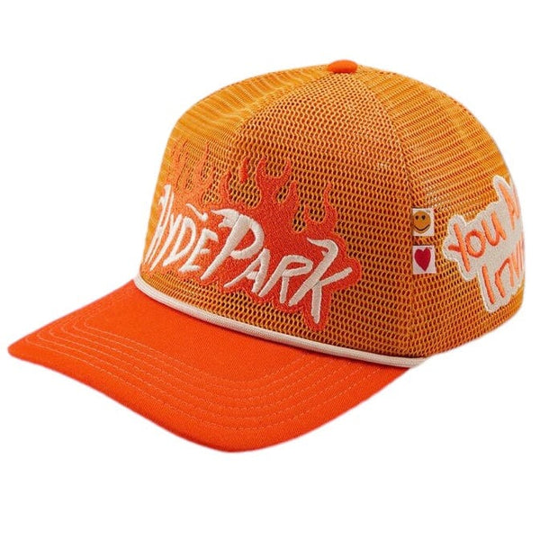 Hyde Park Nothing But Net Trucker Hat (Yellow Orange)
