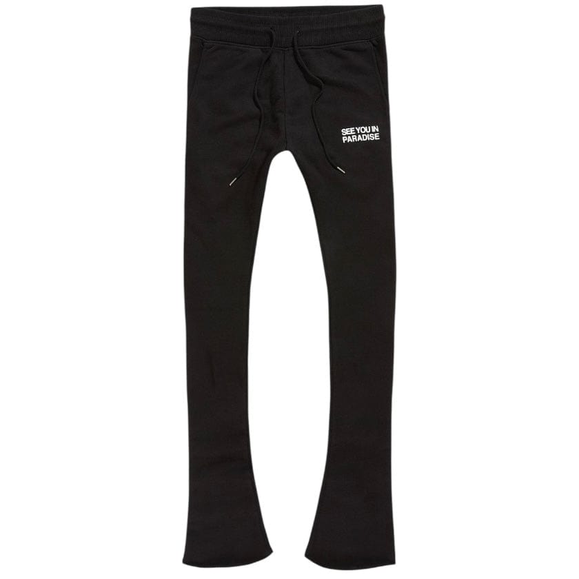 See You In Paradise Washed Stacked Sweatpants (Jet Black) 8897L