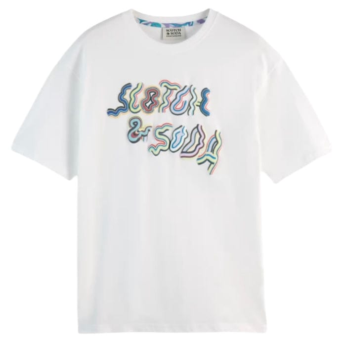 Scotch & Soda Relaxed-Fit Logo Artwork T-Shirt (White) 180058