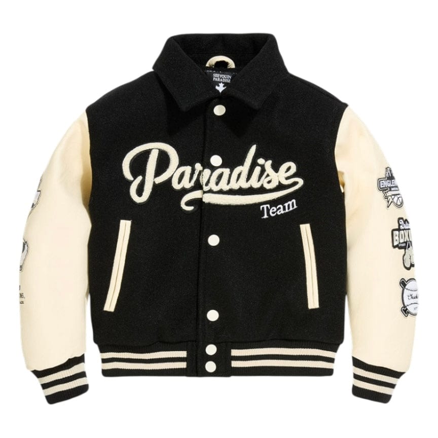 Boys See You In Paradise Team Varsity Jacket (Black) 91700B