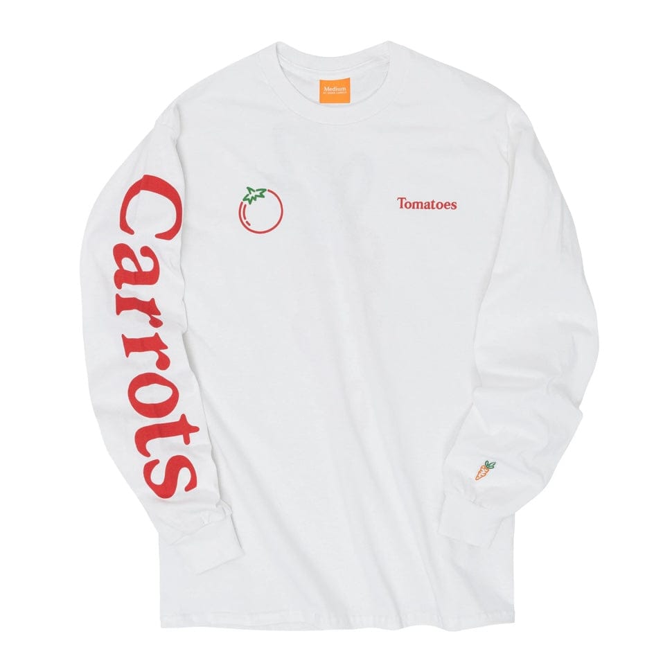 Carrots Tomatoes Long Sleeve T Shirt (White)