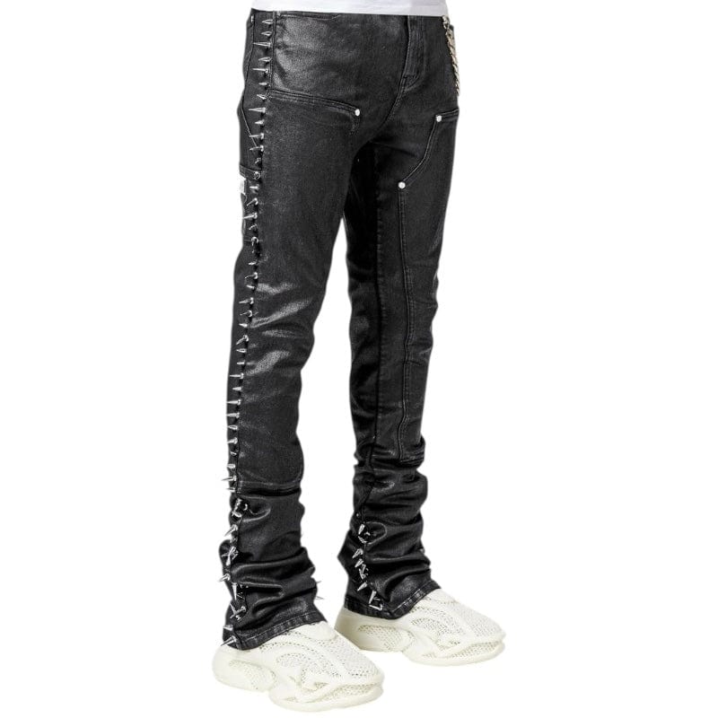 Guapi Spikes W/ Chain Denim (Obsidian Black)