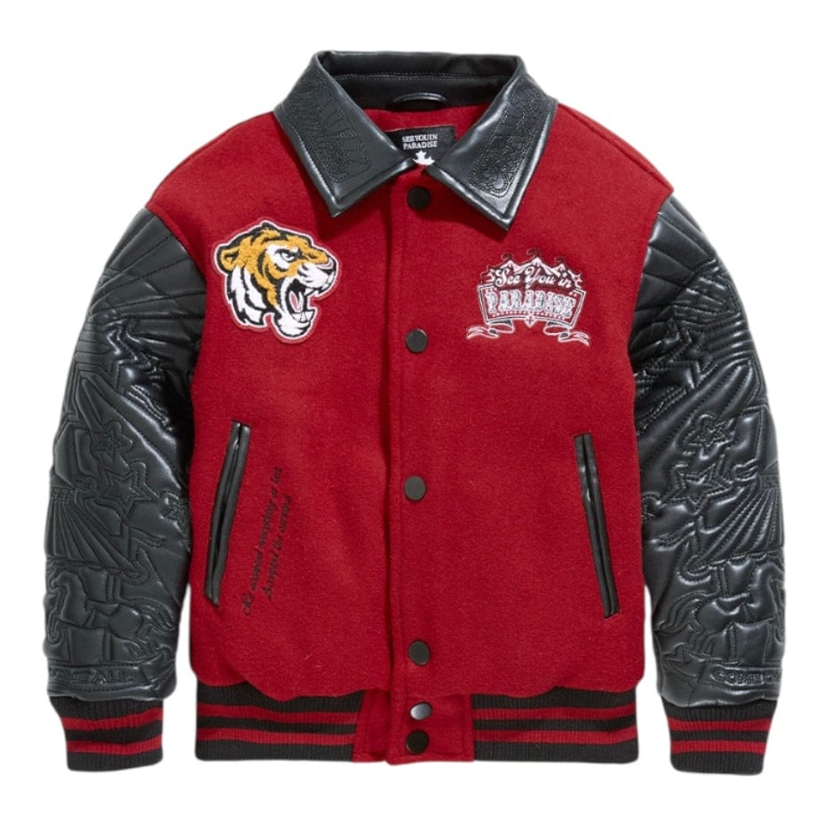 Kids See You In Paradise Smoke & Mirrors Varsity Jacket (Bred) 91667K