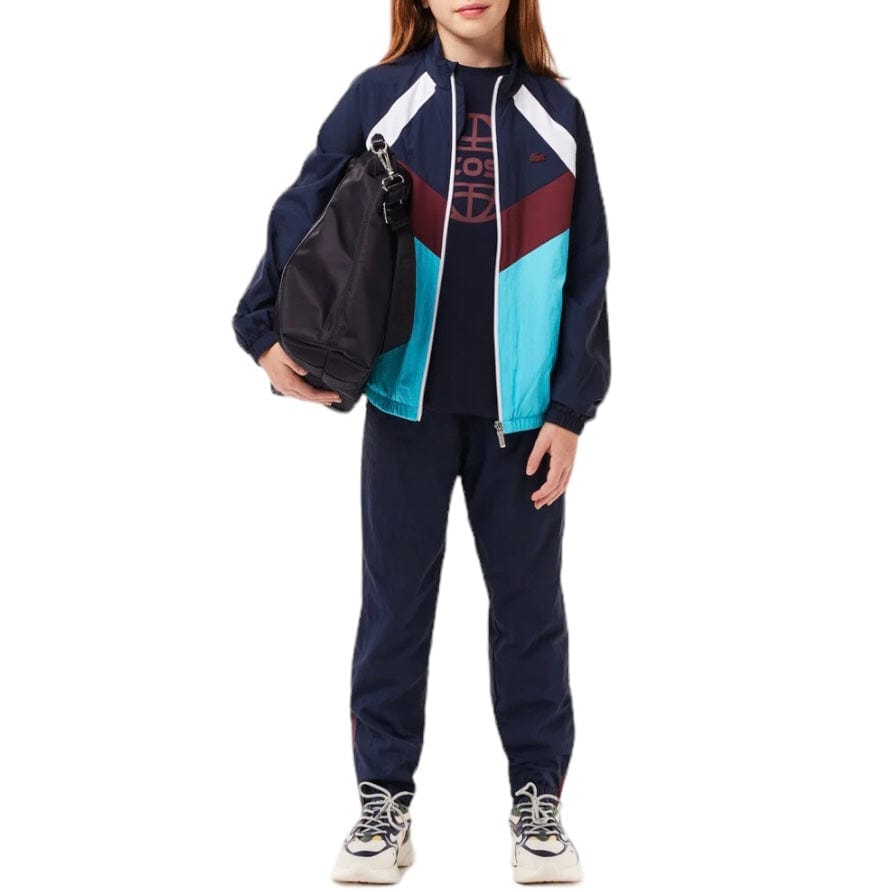 Boys Lacoste Colorblock Zip-Up Jacket (Navy Blue/White) BJ1129-51