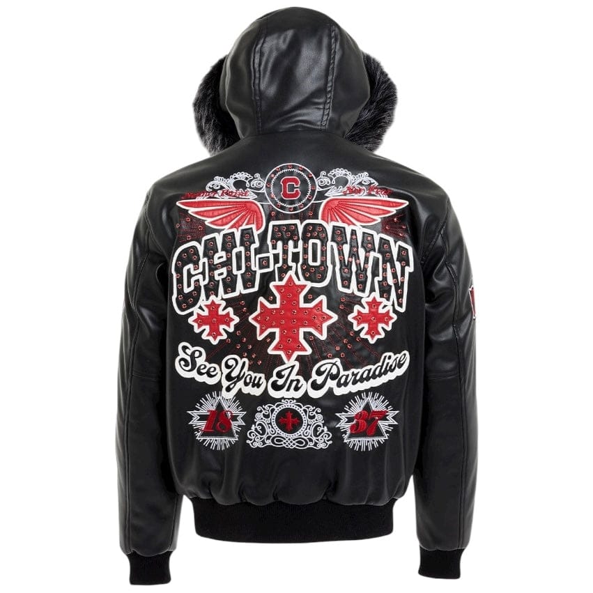 See You In Paradise Windy City Hooded Bomber Jacket (Black) 91748