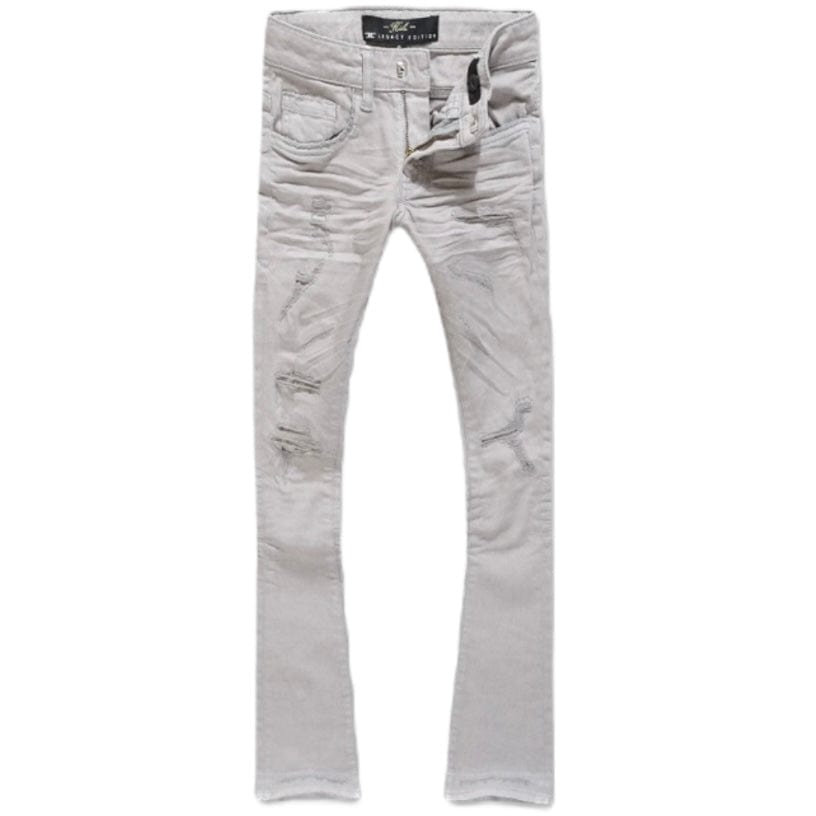 Boys Jordan Craig Stacked Tribeca Twill Pants (L/Grey) JTF990RB