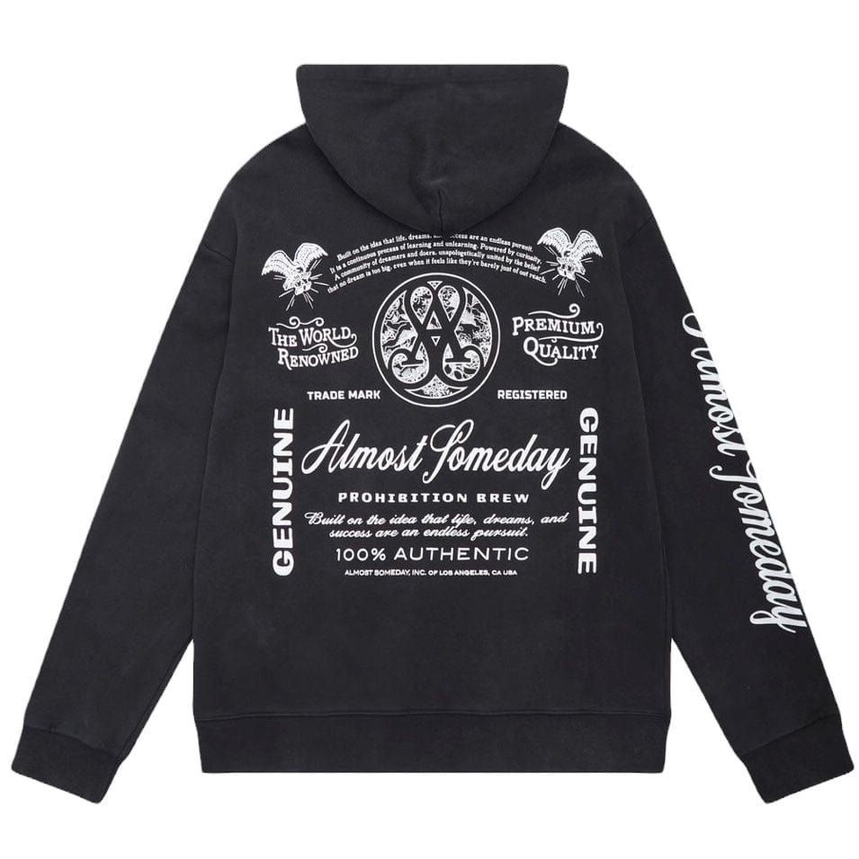 Almost Someday Prohibition Hoodie (Vintage Wash Black) AS-F2-13