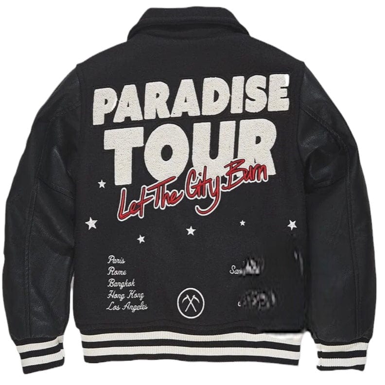 Kids Jordan Craig Paradise Tour Varsity Jacket (Black) 91632K