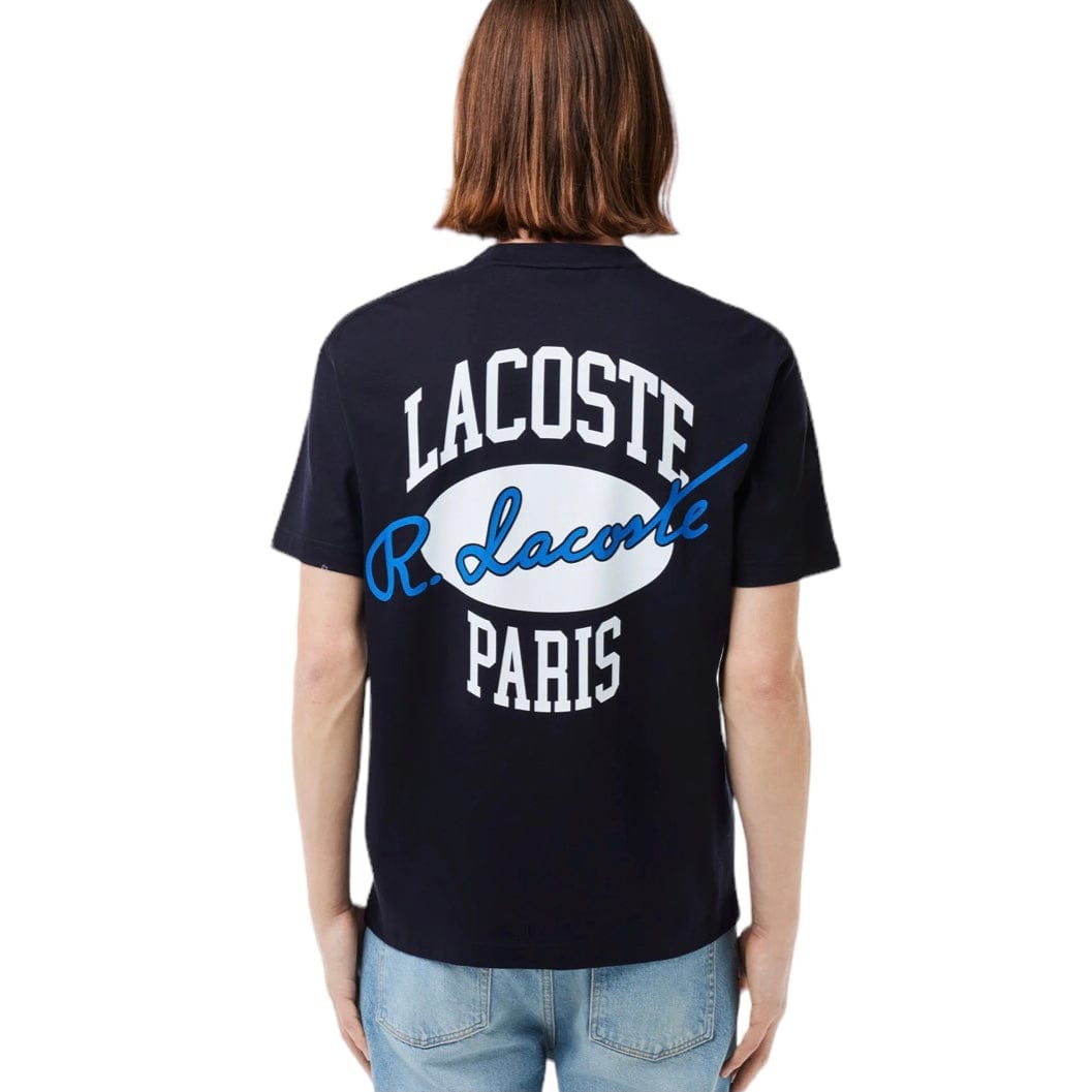 Lacoste Heritage Print Cotton Tee (Navy Blue) TH8590-51