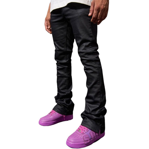 Serenede Caviar Wax Stacked Jean (Black) CWSJ-BLK