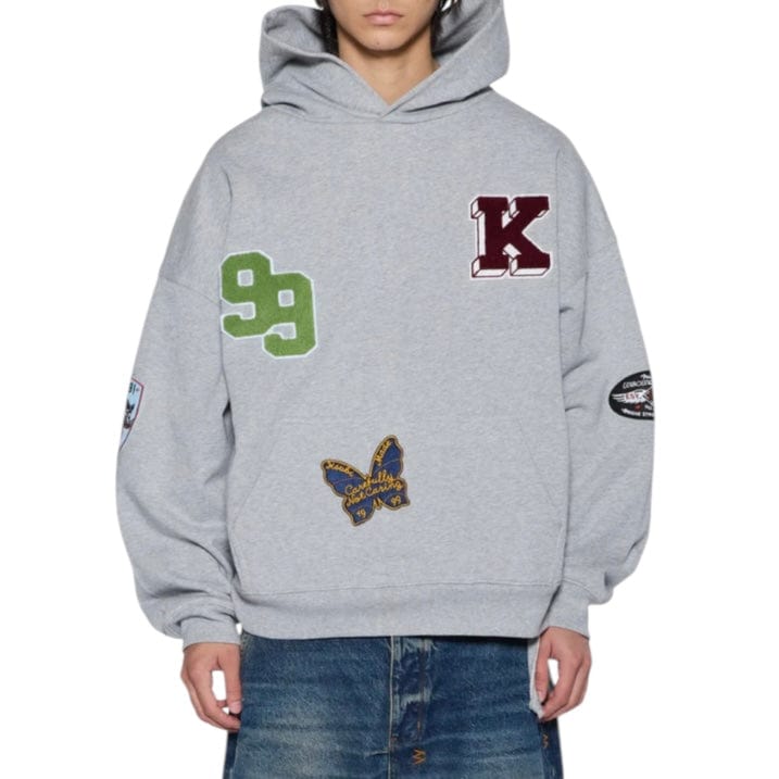 Ksubi Patched Ekcess Hoodie (Grey Marle) MFA25FL014
