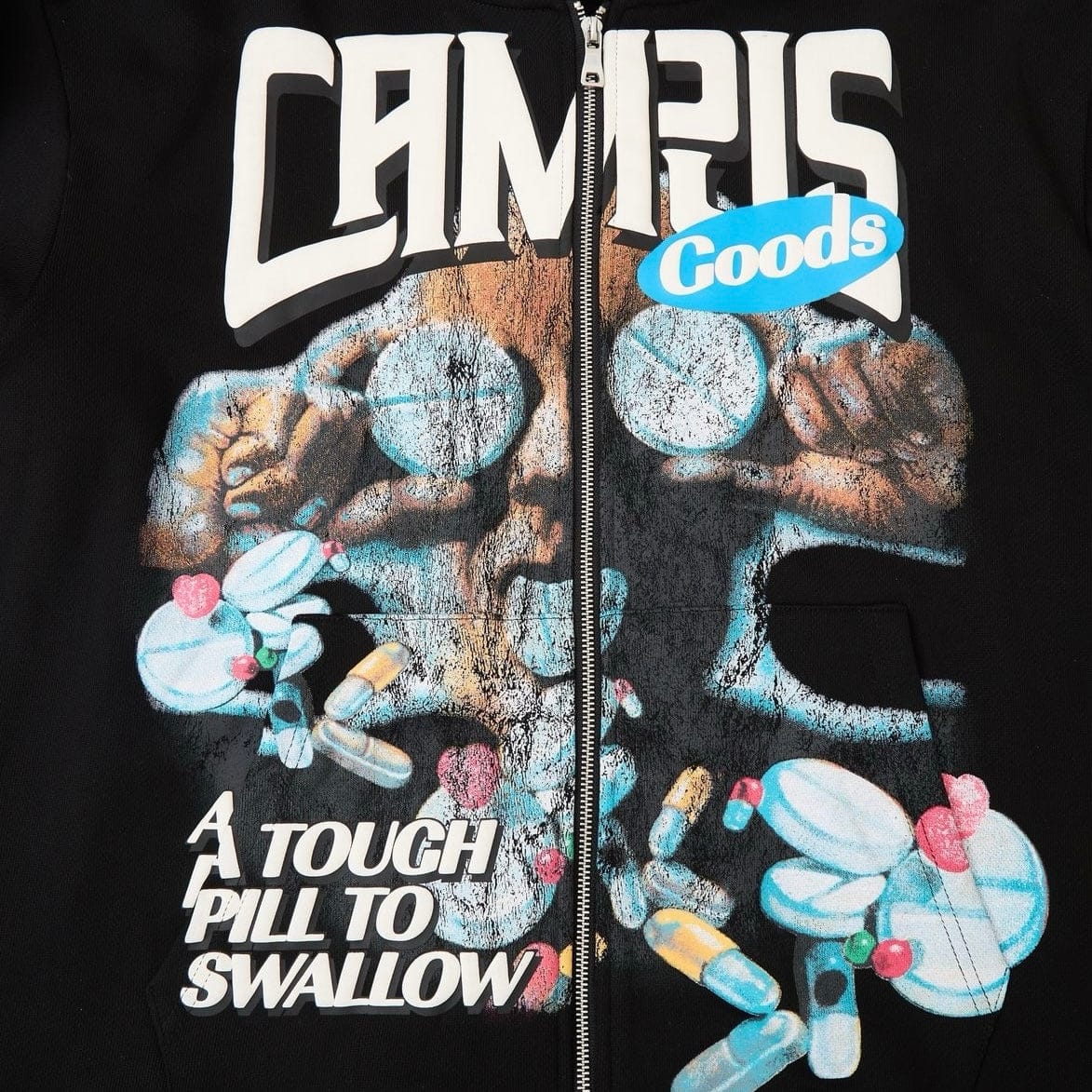 Campus Goods Bitter Dose Zip Up Hoodie (Black) CG-H25-005