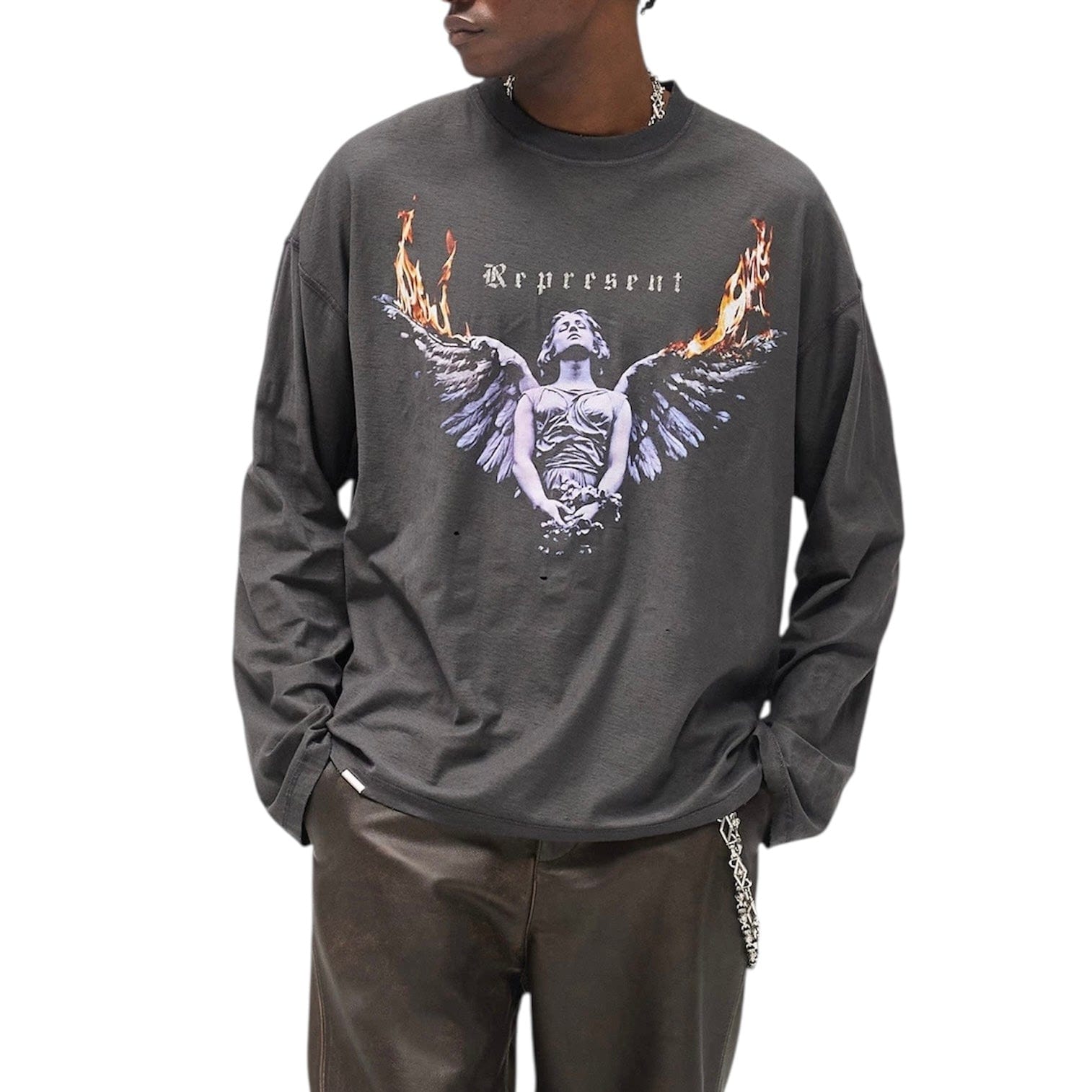 Represent Reversible Living Legacy Tour Long Sleeve T Shirt (Sun Fade Grey)