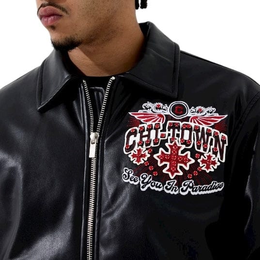 See You In Paradise Windy City Varsity Jacket (Black) 91747