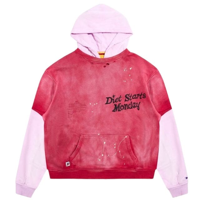 Diet Starts Monday Double Layer Hoodie (Washed Red/Pink)