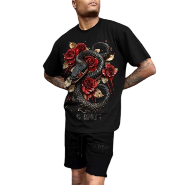 G West Rhinestone Menace Serpent Tee (Black)