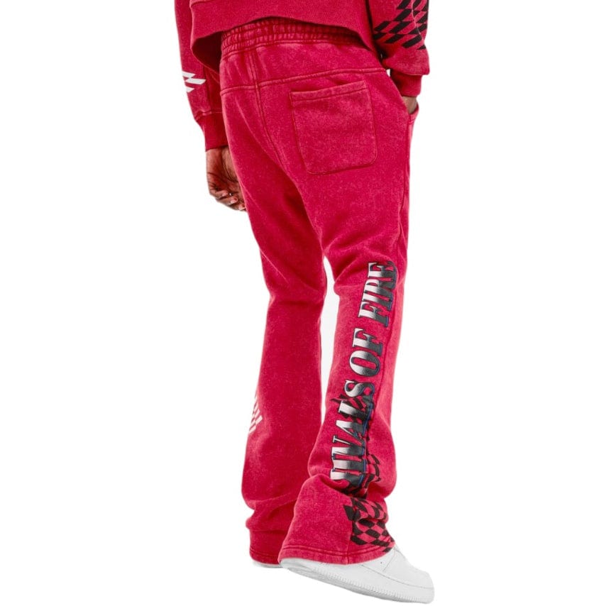 Copper Rivet Racing Stacked Pants (Red) 431583-RD