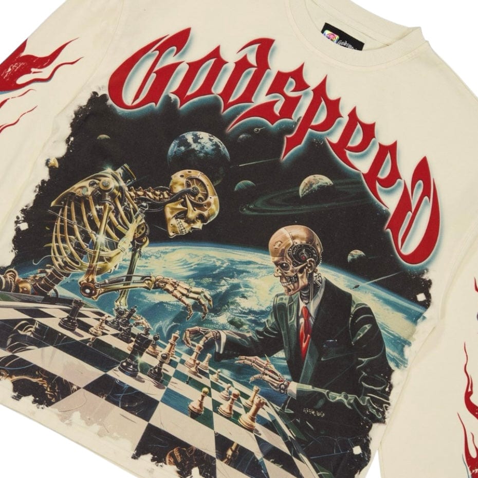 Godspeed Checkmate LS T Shirt (Bone)
