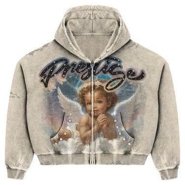 Prestige Collection Angel Hoodie (Cream/Blue)