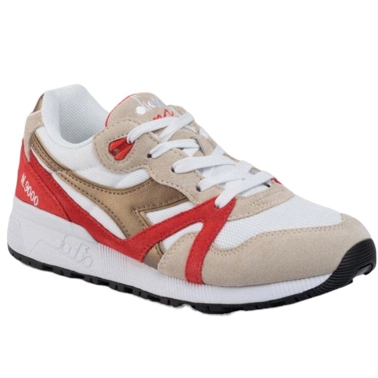 Diadora N9000 Spark Running Shoes (White/Fog/Rich Gold) 501174829