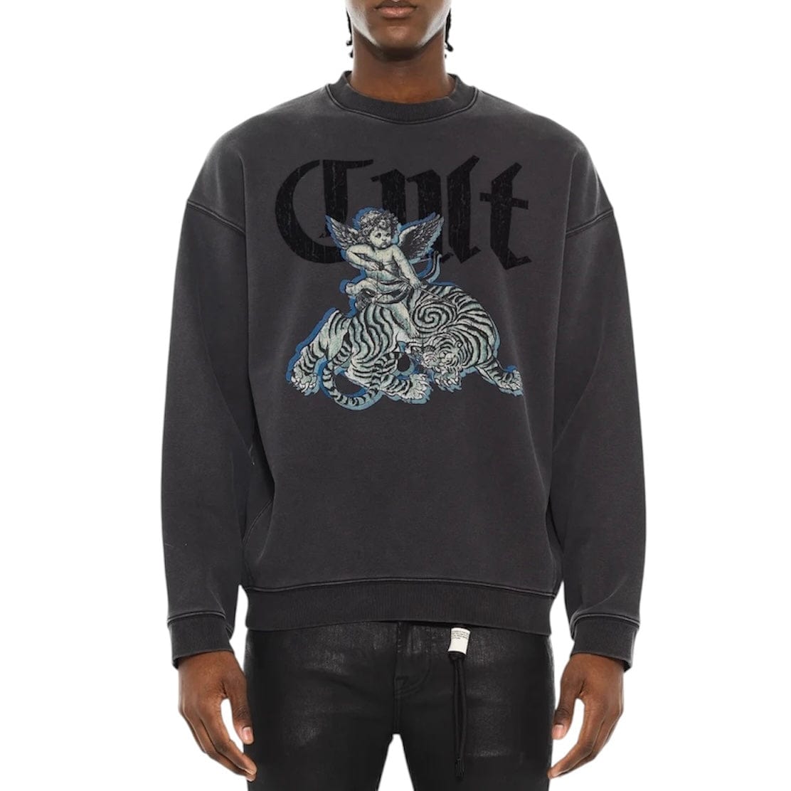 Cult Of Individuality Novelty Flc Crew Sweatshirt (Vintage Charcoal) 625B9-FC21A