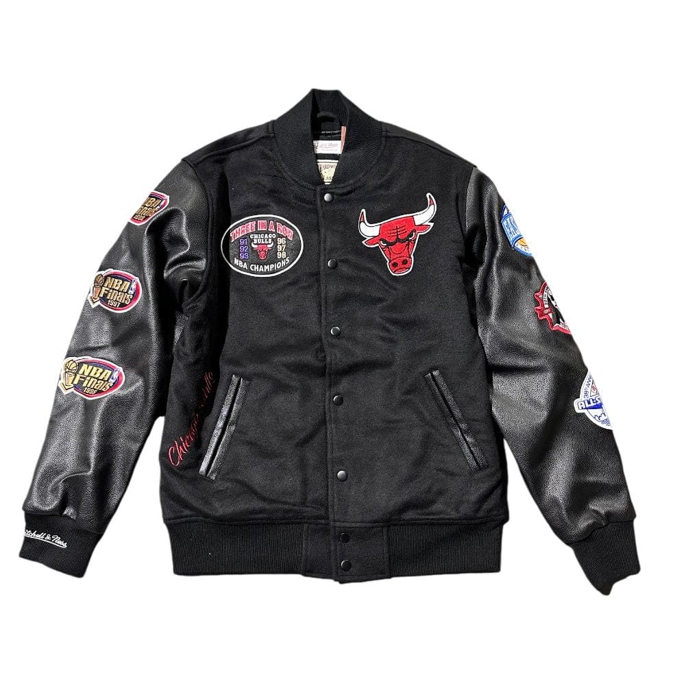 Mitchell & Ness Chicago Bulls Blackout Collection Varsity Jacket (Black)