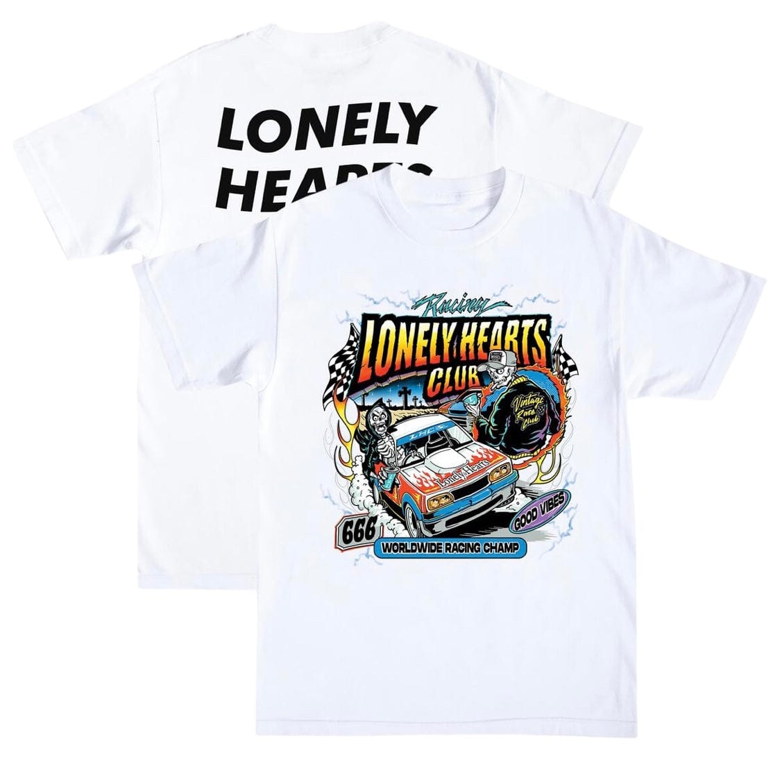 Lonely Hearts Club LHC Racing Champs T Shirt (White) SST0037