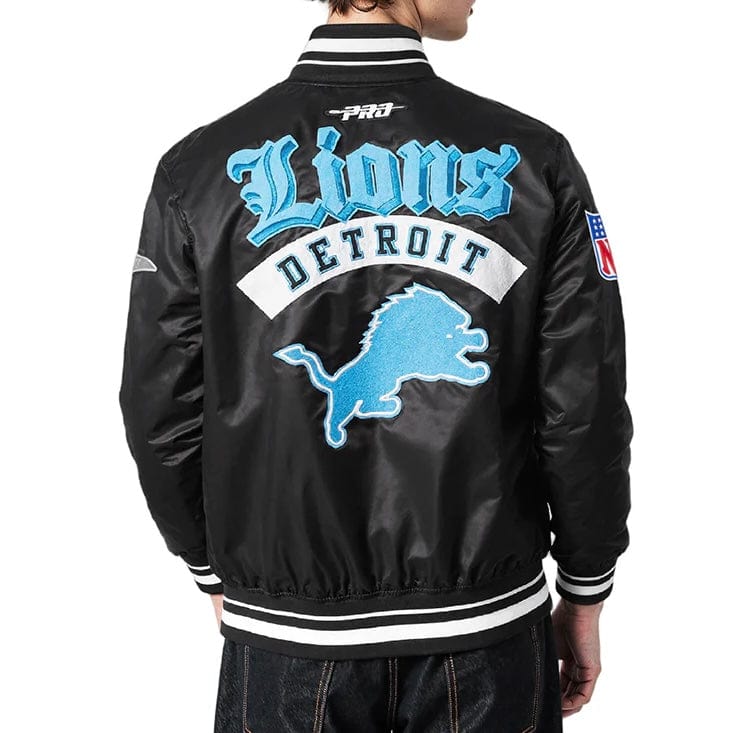 Pro Standard NFL Detroit Lions Best Of Men's Rib Satin Jacket (Black)