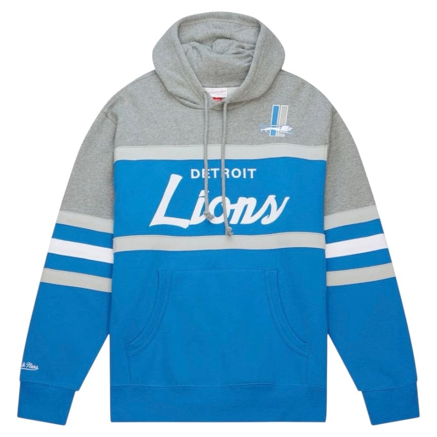 Mitchell & Ness Detroit Lions Head Coach Pullover Hoodie (Grey/Blue)