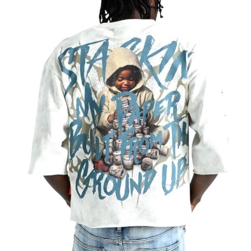 Taker Stackin' My Paper Cropped Tee (Cream)