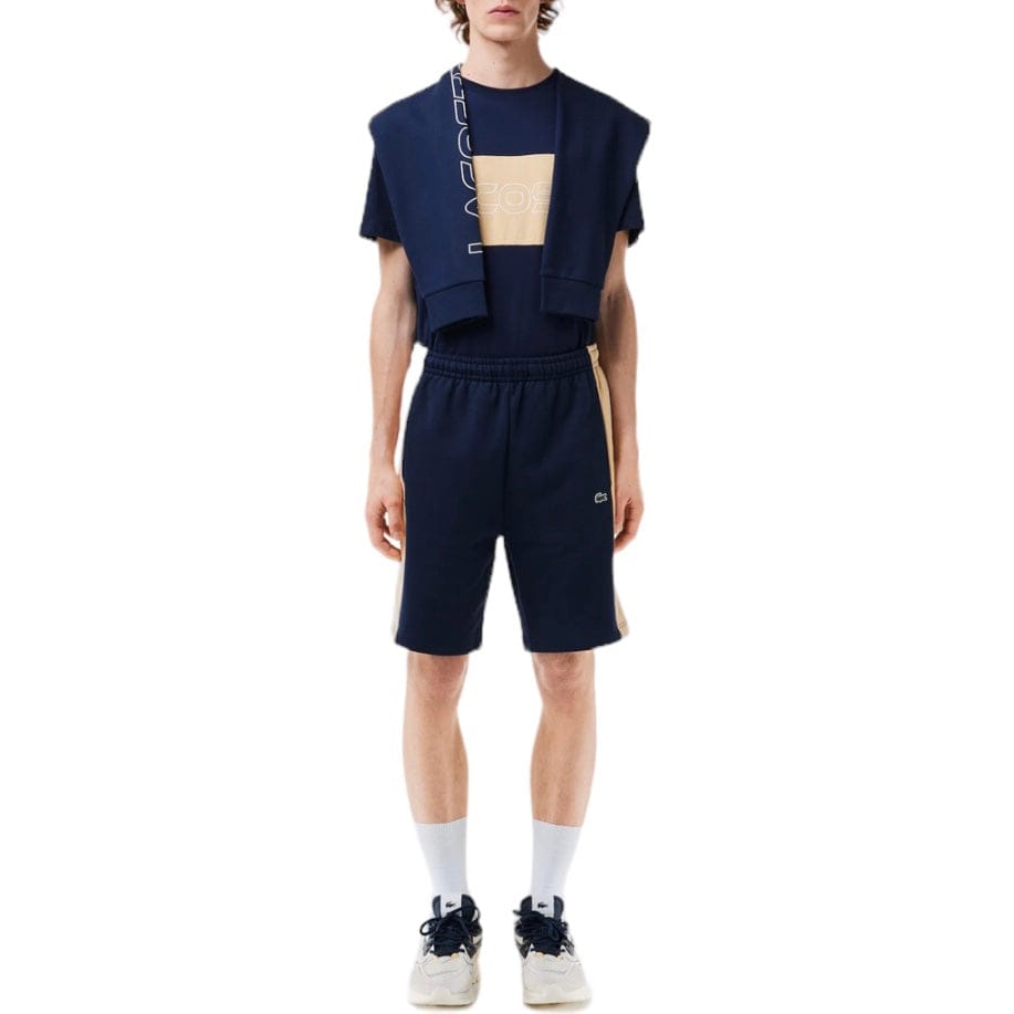 Lacoste Colorblock Fleece Shorts (Navy/Beige) GH1434-51