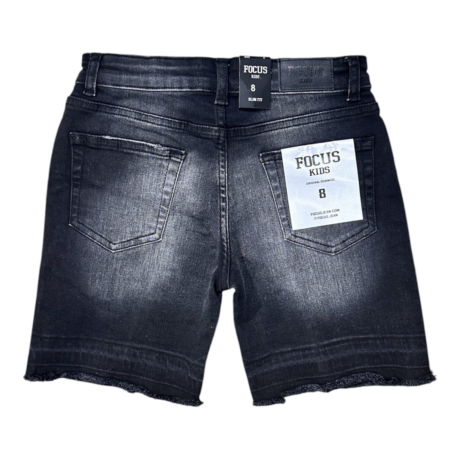 Boys Focus Multi Stone Shorts (Black Wash)