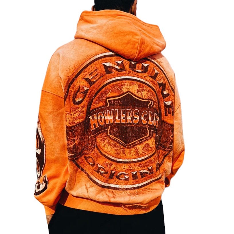 Howlers Club Wolf Skull Hoodie (Orange)