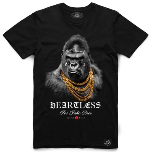 Hasta Muerte Hustle Daily Gorilla Heartless T Shirt (Black)